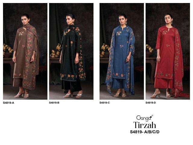 Ganga tirzah 4819 synthetic dress material catalog wholesale